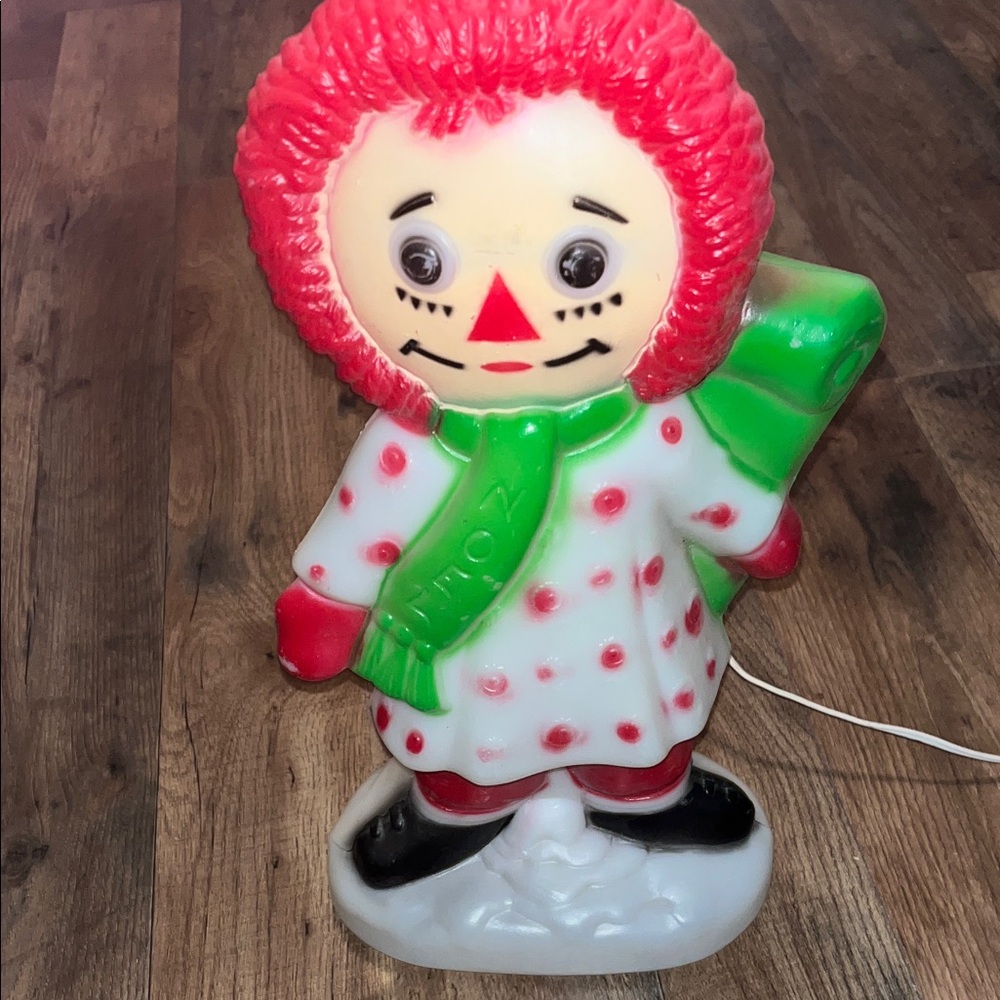 Vintage 1973 raggedy Ann Christmas blow mode lamp !